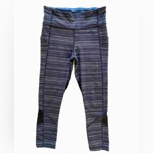 Lululemon Run Inspire Crop II Blue Space Dyed Size 4